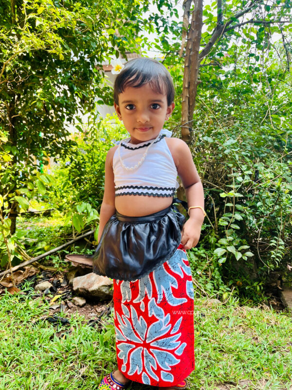 Aurudu Red Blossom Little Girls Sarong with Top